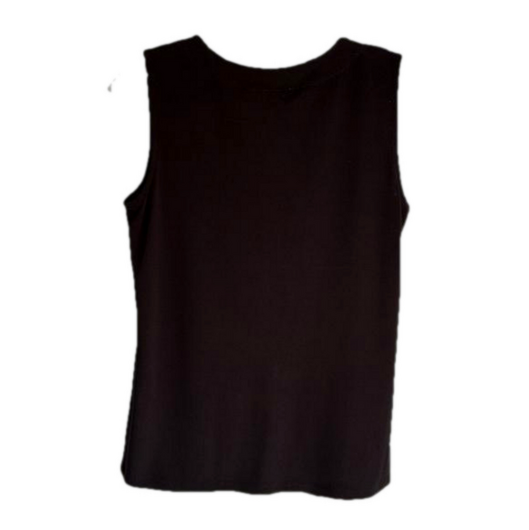 Jones Studio Separates 2 Sleeveless Shells with Pleated Fronts Print Black Small - Picture 4 of 16